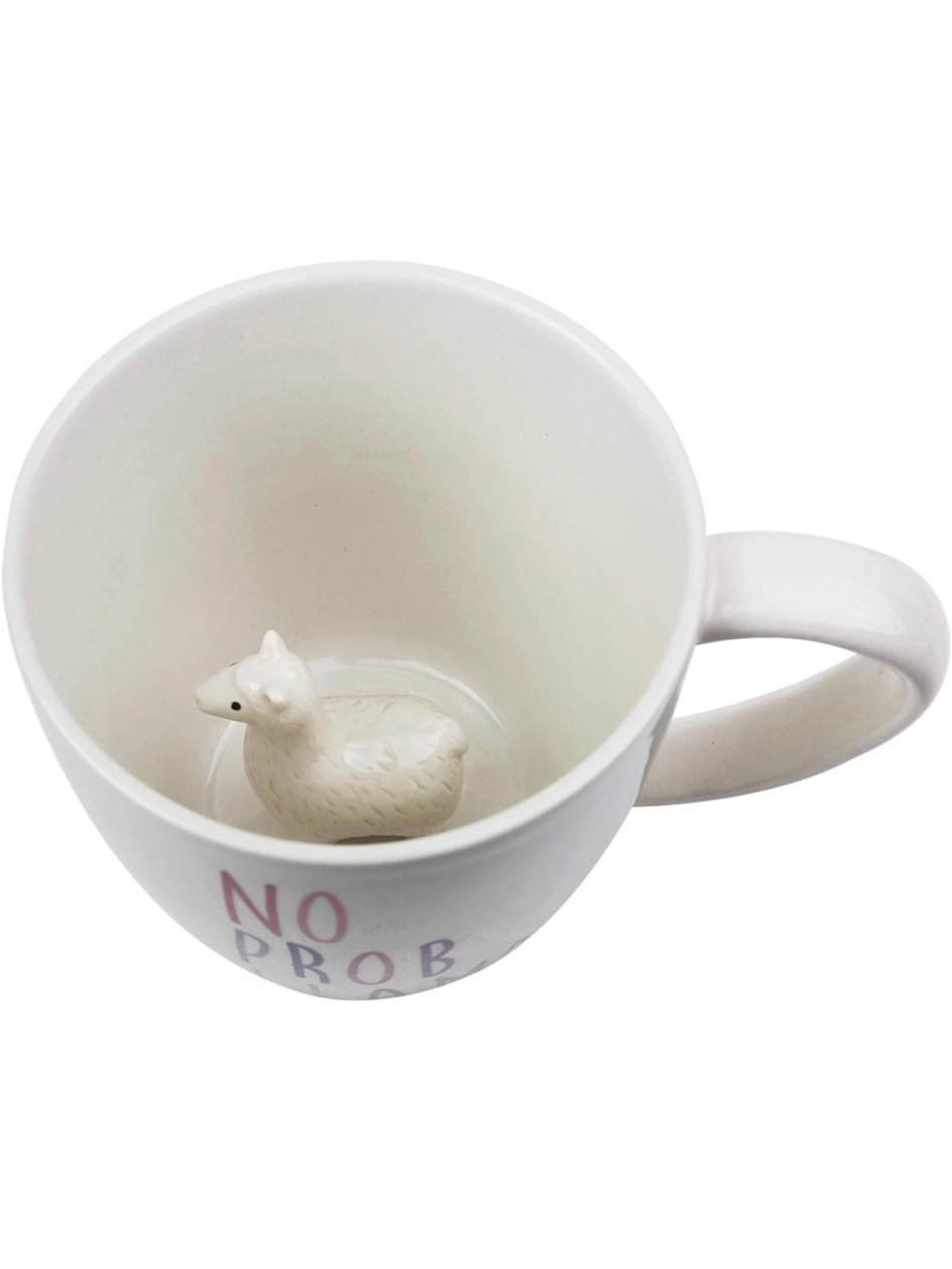 White Ceramic Mug with Llama BRAND NEW